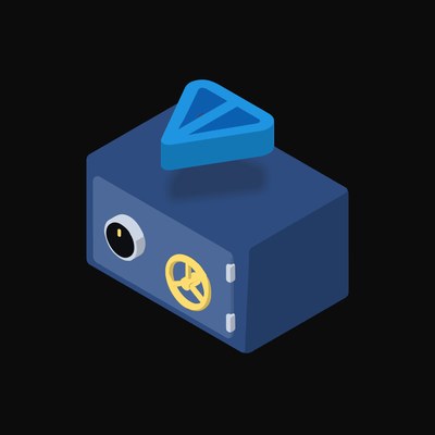 Toncoin Floating Over a Safe (Back) - animated icon from Crypto & Currency Safe Float