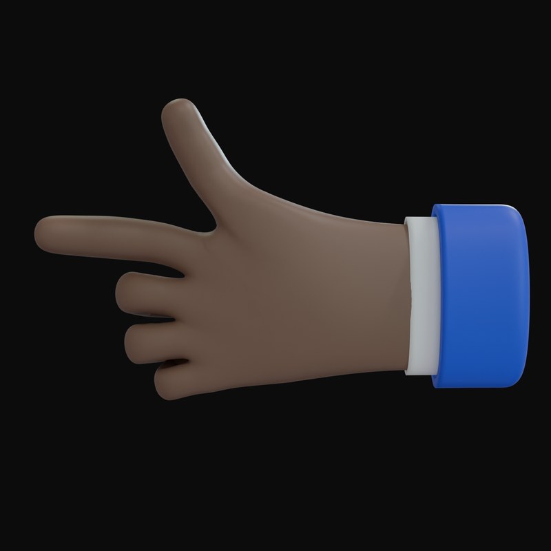 Brown Pointing Left with Thumb Business Hand 3D Icon - 3D icon from Business Hand Gestures 3D Icons