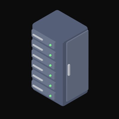 Slate Server Rack Cabinet Animated Icon - animated icon from Server and Network Hardware Motion Icons