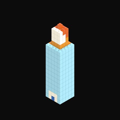 Toy Brick Clock Tower - 3D icon from Toy Brick City