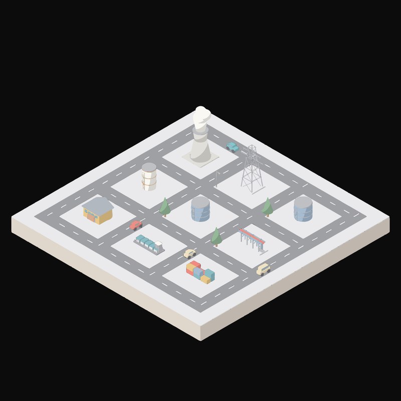 Small Modular Reactor - illustration from Isometric AI Infrastructure Scene Icons