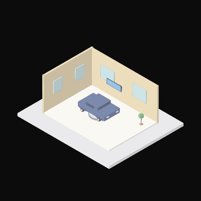 Car Showroom Floor - illustration from Interior Scene Icons