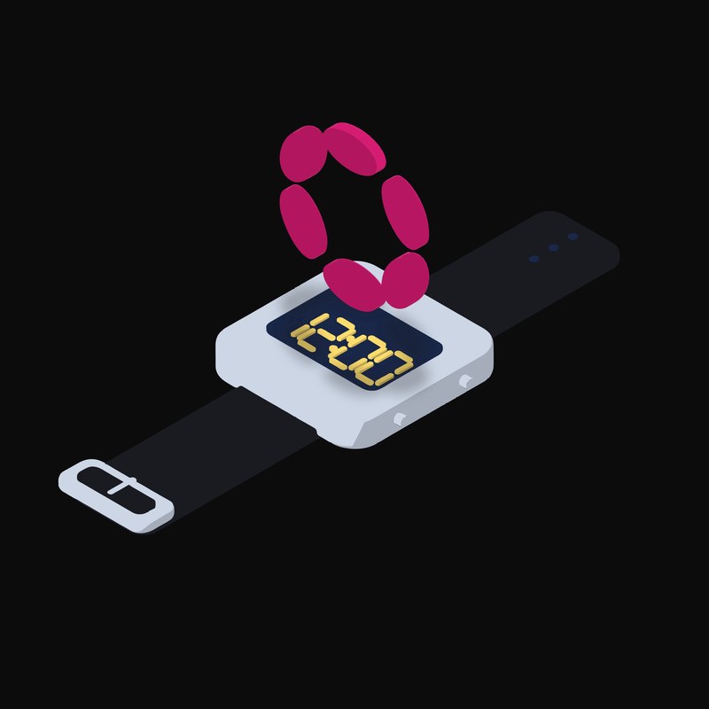 Polkadot Floating Over a Watch - animated icon from Crypto & Currency Watch Float