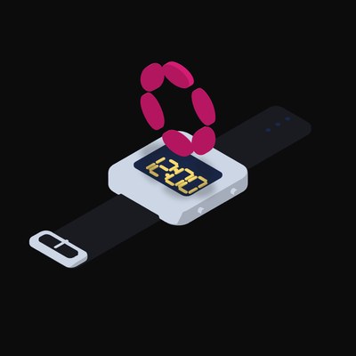 Polkadot Floating Over a Watch - illustration from Crypto & Currency Watch Float