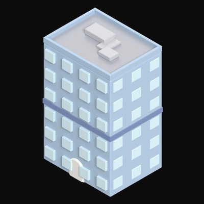 Steel and Glass Office Block - 3D icon from Clay Buildings & Cottages