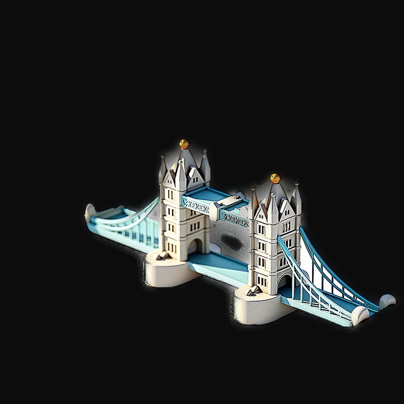 Clay Tower Bridge 2 - 3D icon from Historic Buildings 3D Clay Icons