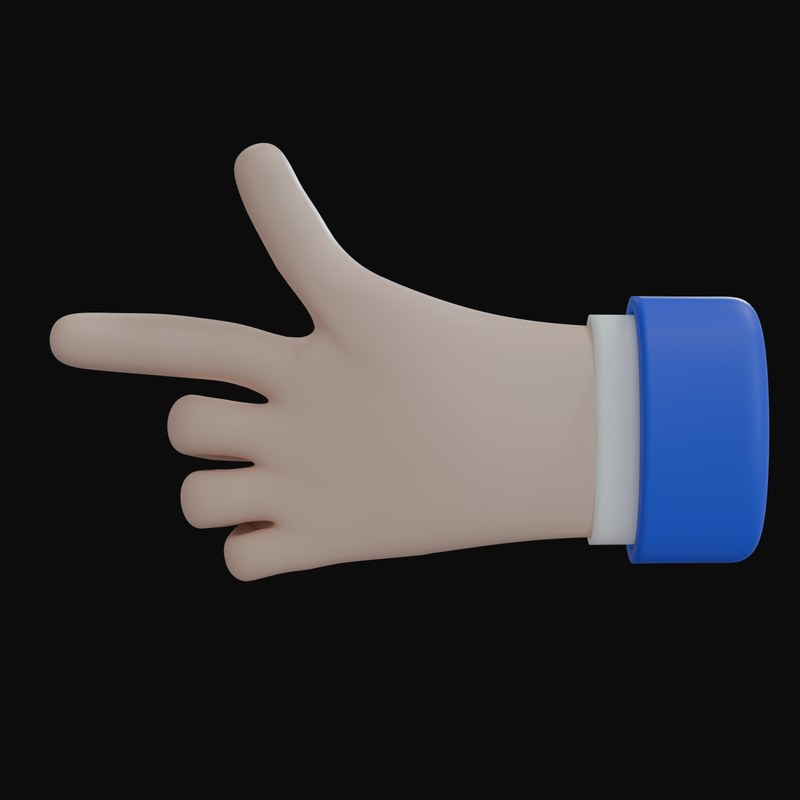White Pointing Left with Thumb Business Hand 3D Icon - 3D icon from Business Hand Gestures 3D Icons