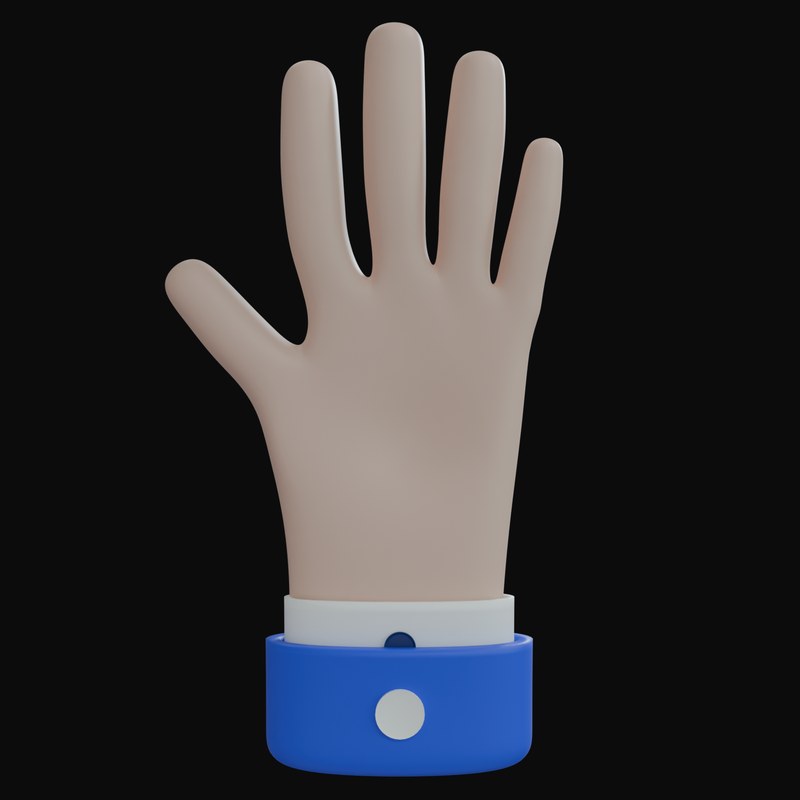 White Open Palm Business Hand 3D Icon - 3D icon from Business Hand Gestures 3D Icons