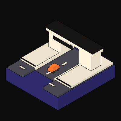 Deep-Cut Underpass Portal on a Dropped Carriageway - illustration from Neo Brutalist Scenes Icons