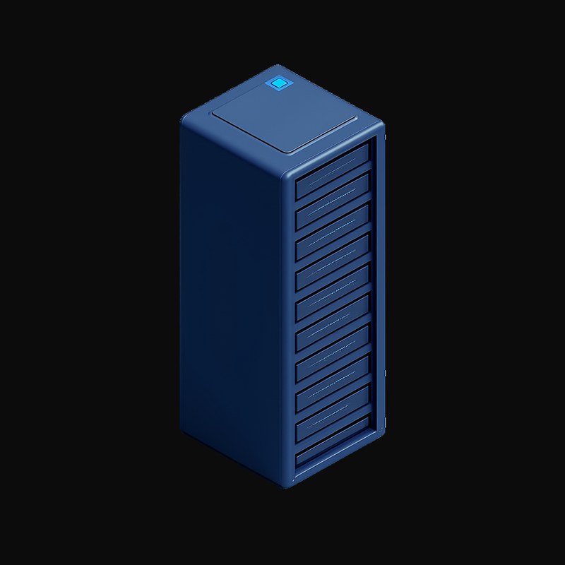 Navy Mini Server Tower 2 - 3D icon from Retro Tech & Devices