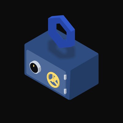 Chainlink Floating Over a Safe - animated icon from Crypto & Currency Safe Float