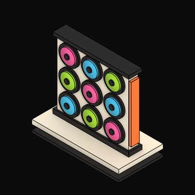 Cream Fan Wall with Nine Rotors - 3D icon from Neo Brutalist AI Hardware