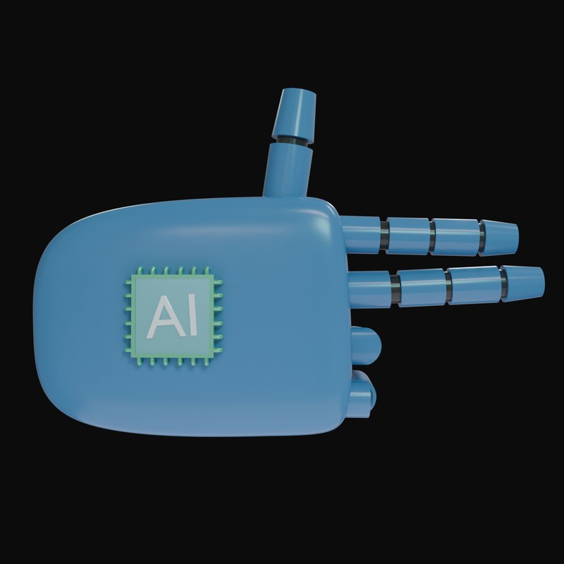 Steel Blue Finger Gun Robot Hand 3D Icon - 3D icon from Robot Hand Gestures 3D Icons