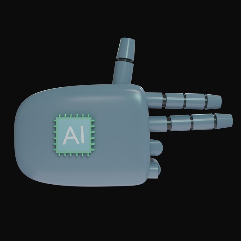 Slate Grey Finger Gun Robot Hand 3D Icon - 3D icon from Robot Hand Gestures 3D Icons