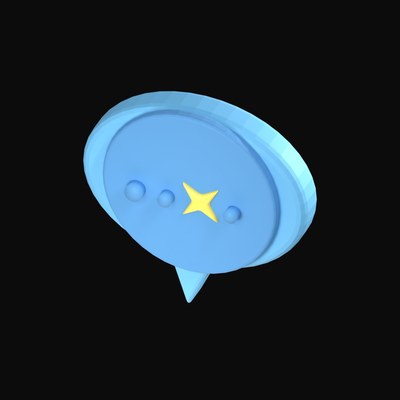 Blue AI Chat Bubble 3D Icon - 3D icon from AI Interface Symbols 3D