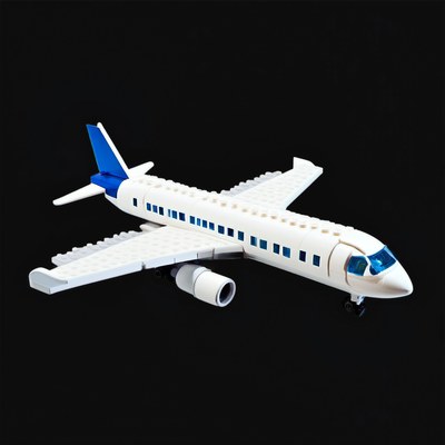 Toy Brick Airplane - Plastic - 3D icon from Toy Brick Vehicles - Plastic