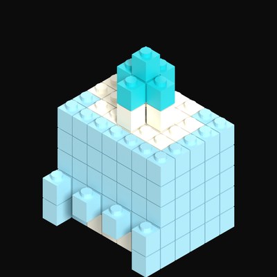 Toy Brick Civic Hall - 3D icon from Toy Brick City