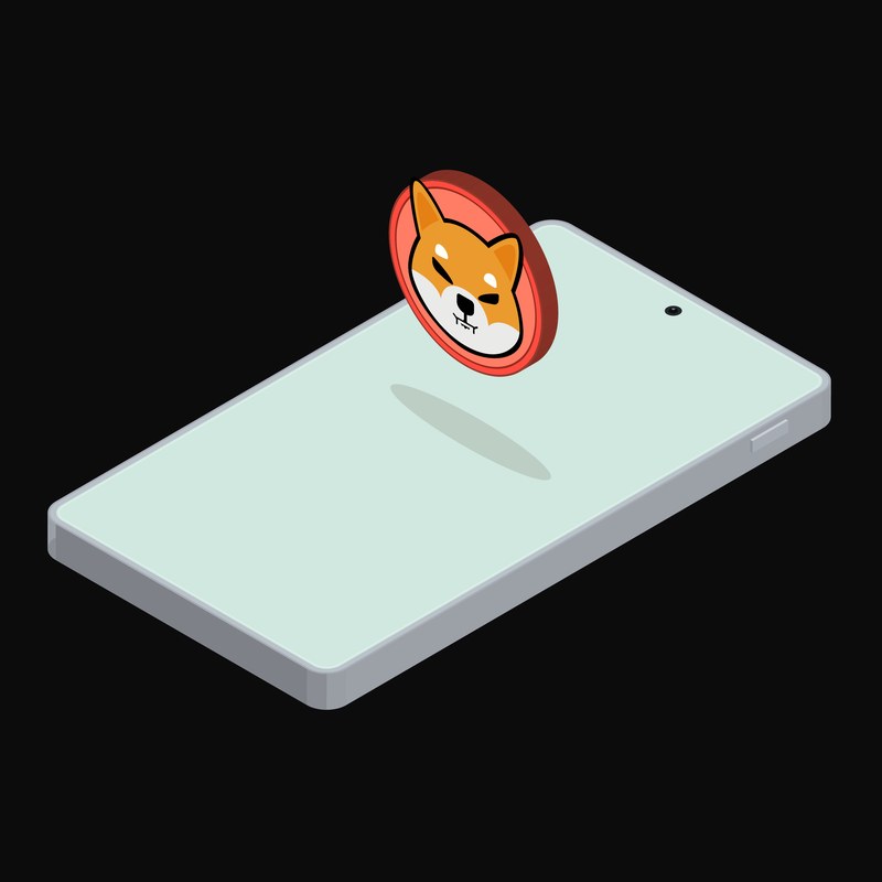 Phone Shiba Inu Floating - illustration from Crypto and World Currency Phone Float