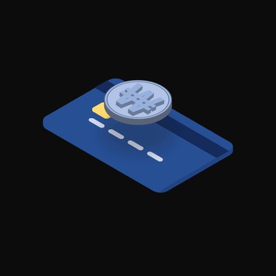 Korean Won Floating Over a Credit Card (Back) - animated icon from Crypto & Currency Credit Card Float