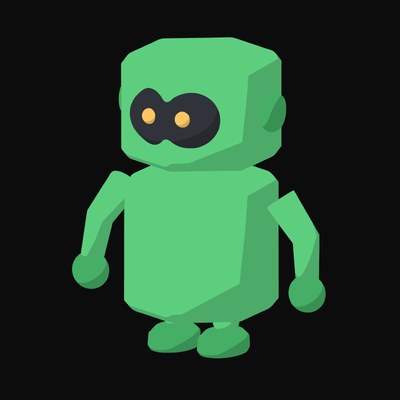 Green Hexagonal Robot Icon - illustration from Clay Robot Character Icons