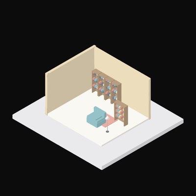 Bookstore Reading Nook - illustration from Interior Scene Icons