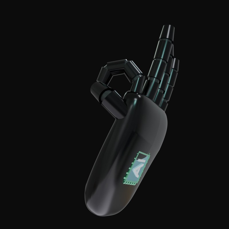 Black OK Sign Robot Hand 3D Icon - 3D icon from Robot Hand Gestures 3D Icons