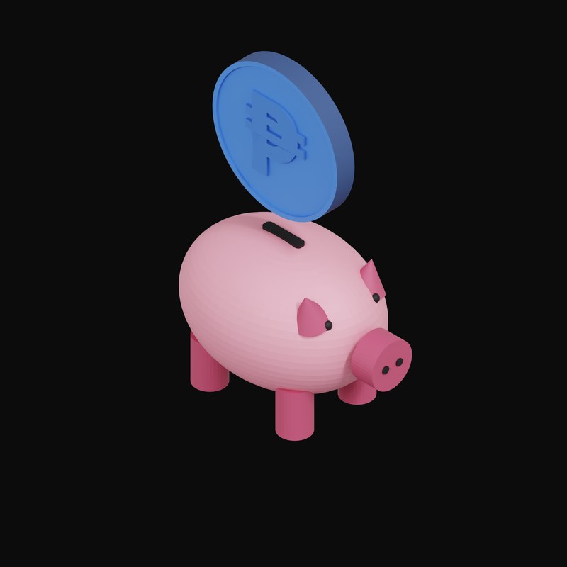 Philippine Peso Floating Over a Piggy Bank - 3D icon from Crypto & Currency Piggy Bank Float