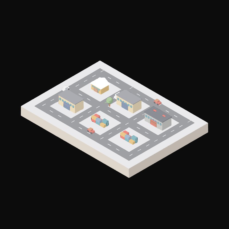 Dockside Warehouses - illustration from Industry and Transport Scenes Icons