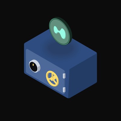 Hyperliquid Floating Over a Safe - animated icon from Crypto & Currency Safe Float