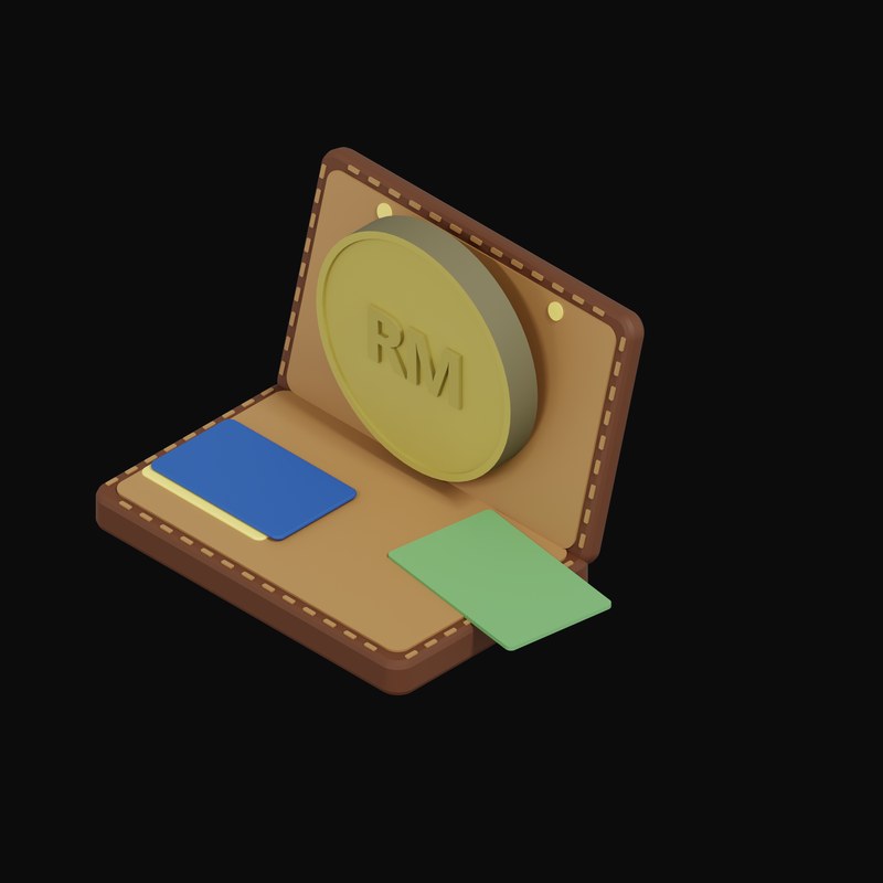 Malaysian Ringgit Floating Over a Wallet - 3D icon from Crypto & Currency Wallet Float