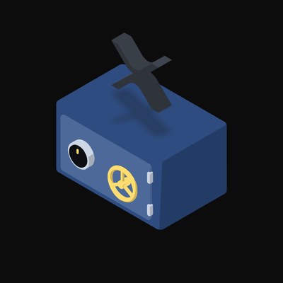 XRP Floating Over a Safe - animated icon from Crypto & Currency Safe Float