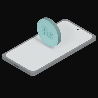Phone Pakistani Rupee Floating - 3D icon from Crypto and World Currency Phone Float