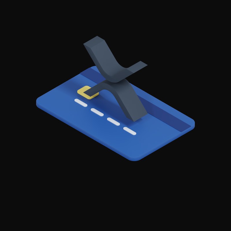 XRP Floating Over a Credit Card - 3D icon from Crypto & Currency Credit Card Float