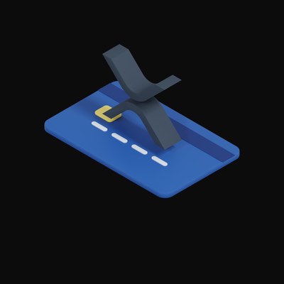 XRP Floating Over a Credit Card - 3D icon from Crypto & Currency Credit Card Float