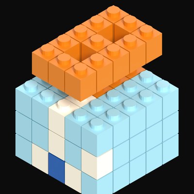 Toy Brick Village Corner Shop - 3D icon from Toy Brick City