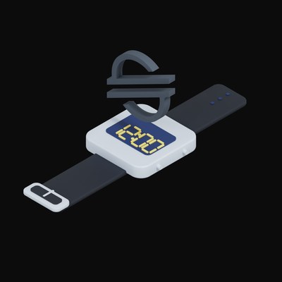Stellar Floating Over a Watch - 3D icon from Crypto & Currency Watch Float