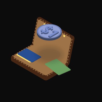 World Liberty USD Floating Over a Wallet (Back) - illustration from Crypto & Currency Wallet Float