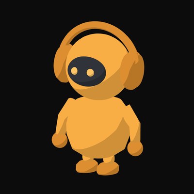 Orange Headphone Robot Icon - illustration from Clay Robot Character Icons