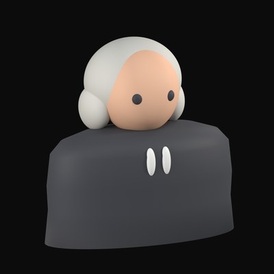 Judge in a Black Robe with a Grey Wig - 3D icon from People and Profession Avatars 3D Icons