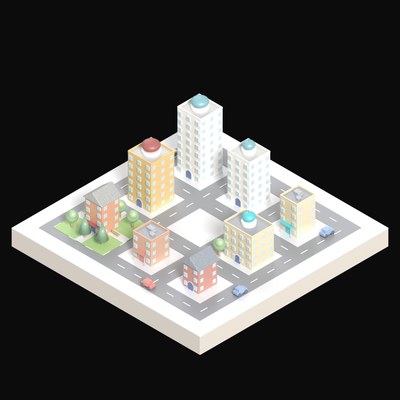 Domed Civic Centre - 3D icon from City Scenes