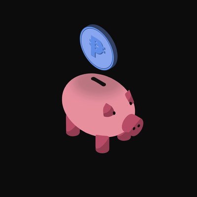 Philippine Peso Floating Over a Piggy Bank - animated icon from Crypto & Currency Piggy Bank Float