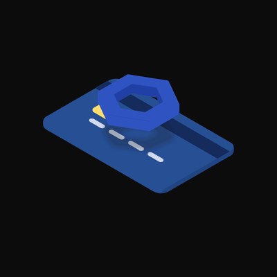 Chainlink Floating Over a Credit Card (Back) - animated icon from Crypto & Currency Credit Card Float