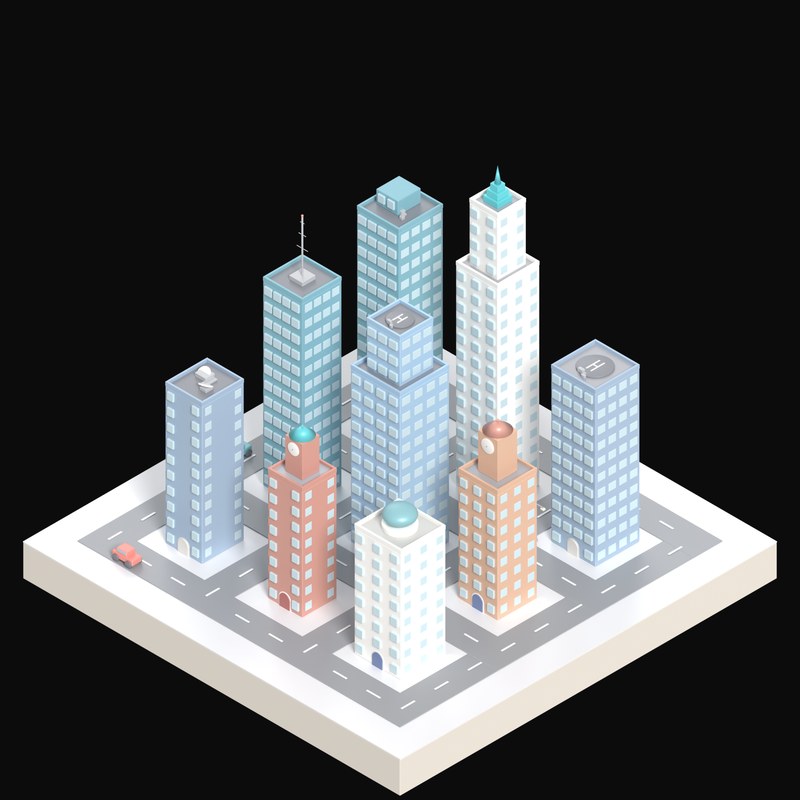 Bank District Towers - 3D icon from City Scenes