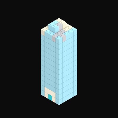 Toy Brick Penthouse Loft Building - 3D icon from Toy Brick City