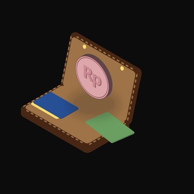 Indonesian Rupiah Floating Over a Wallet - illustration from Crypto & Currency Wallet Float