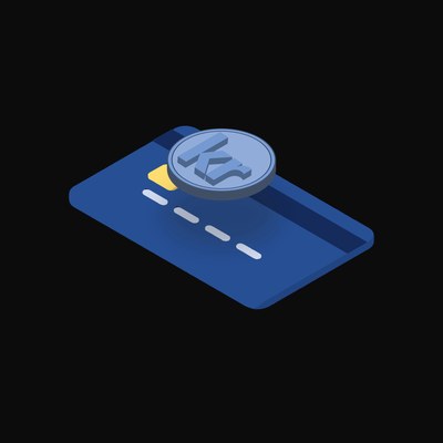 Norwegian Krone Floating Over a Credit Card (Back) - animated icon from Crypto & Currency Credit Card Float