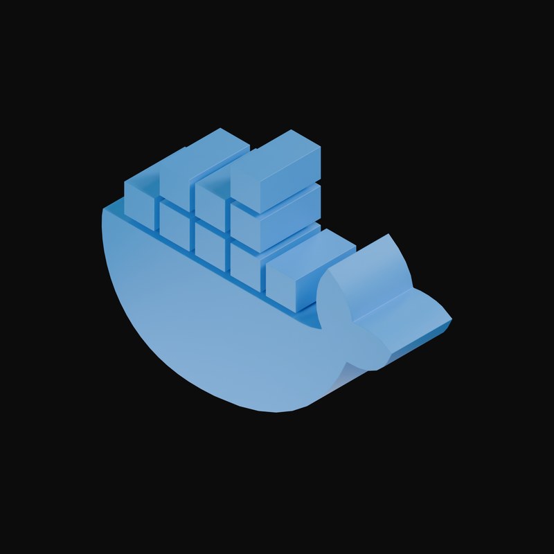 Docker 3D Logo - 3D icon from Developer Tool Logos 3D