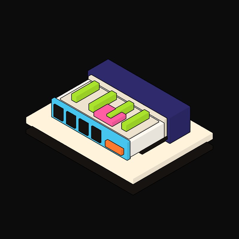 Cream Compute Sled Pulled Out of Its Frame - illustration from Neo Brutalist AI Hardware Icons