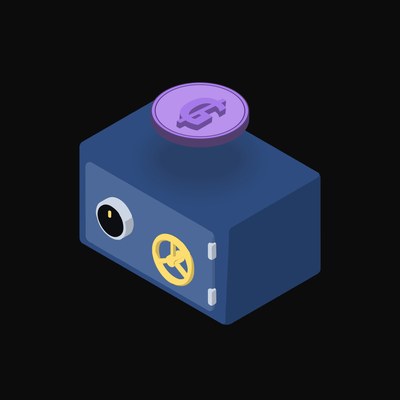 Paraguayan Guarani Floating Over a Safe (Back) - animated icon from Crypto & Currency Safe Float