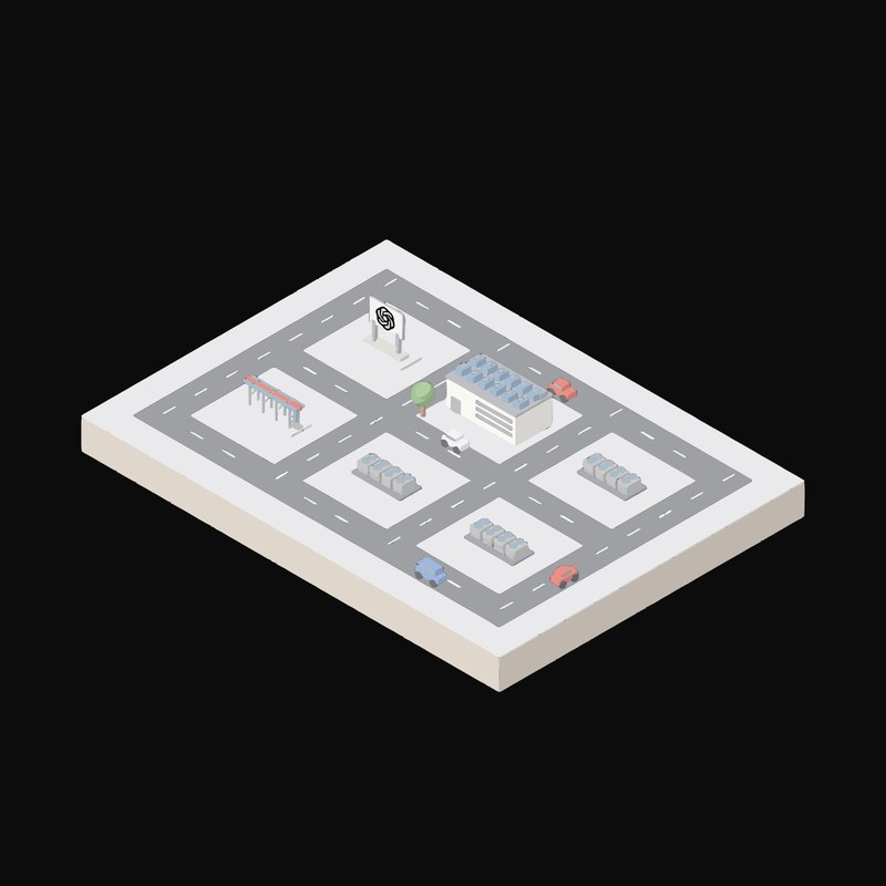 Rooftop Chiller Deck - illustration from Isometric AI Infrastructure Scene Icons
